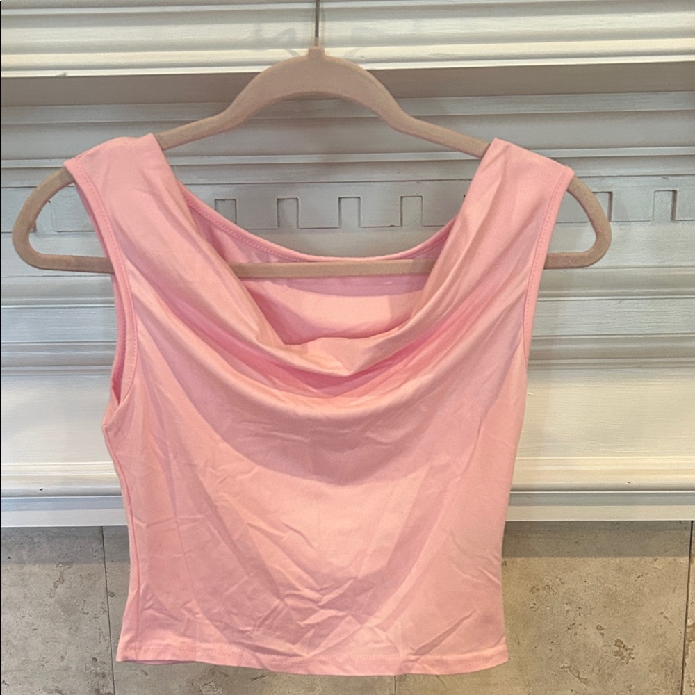Pink Scoop Neck Tank